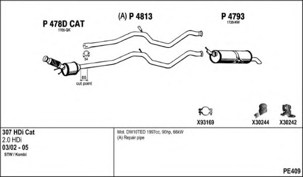 FENNO PE409 Exhaust System